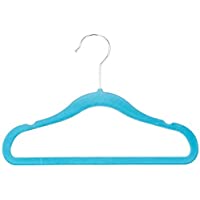 Los mejores  - AmazonBasics - Perchas infantiles de terciopelo - Paquete de 30- Azul